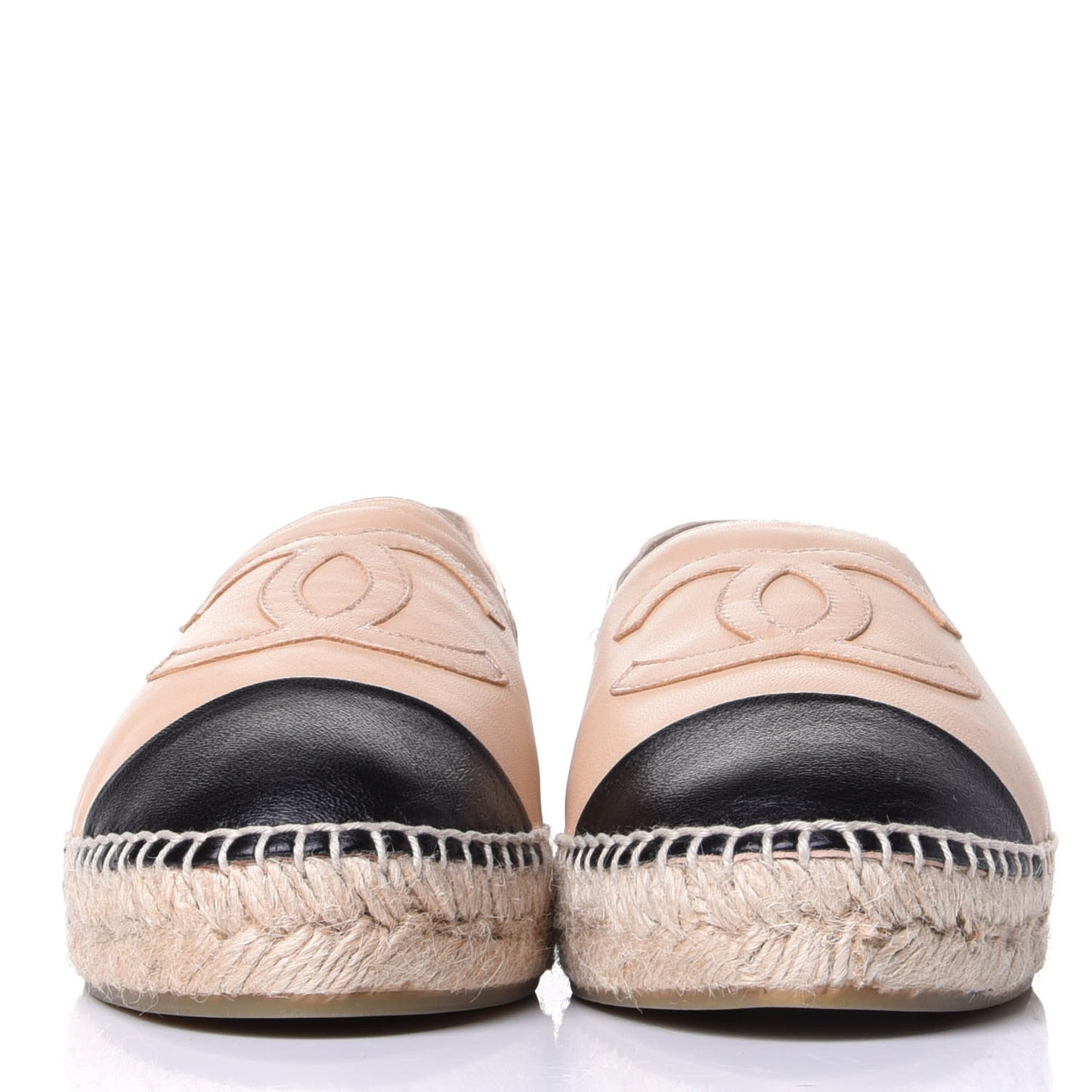 Lambskin CC Espadrilles 38 Beige Black