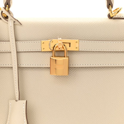 Hermes Epsom Kelly Sellier 25 Craie 8 of 11