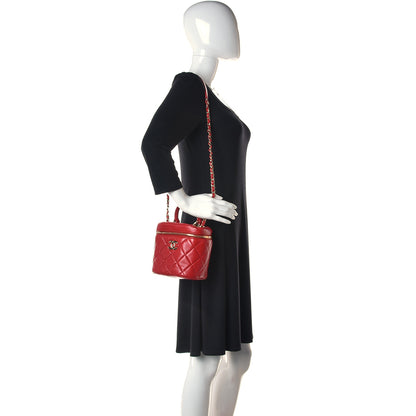 Chanel Lambskin Quilted Trendy Vanity Case Red 1 of 13