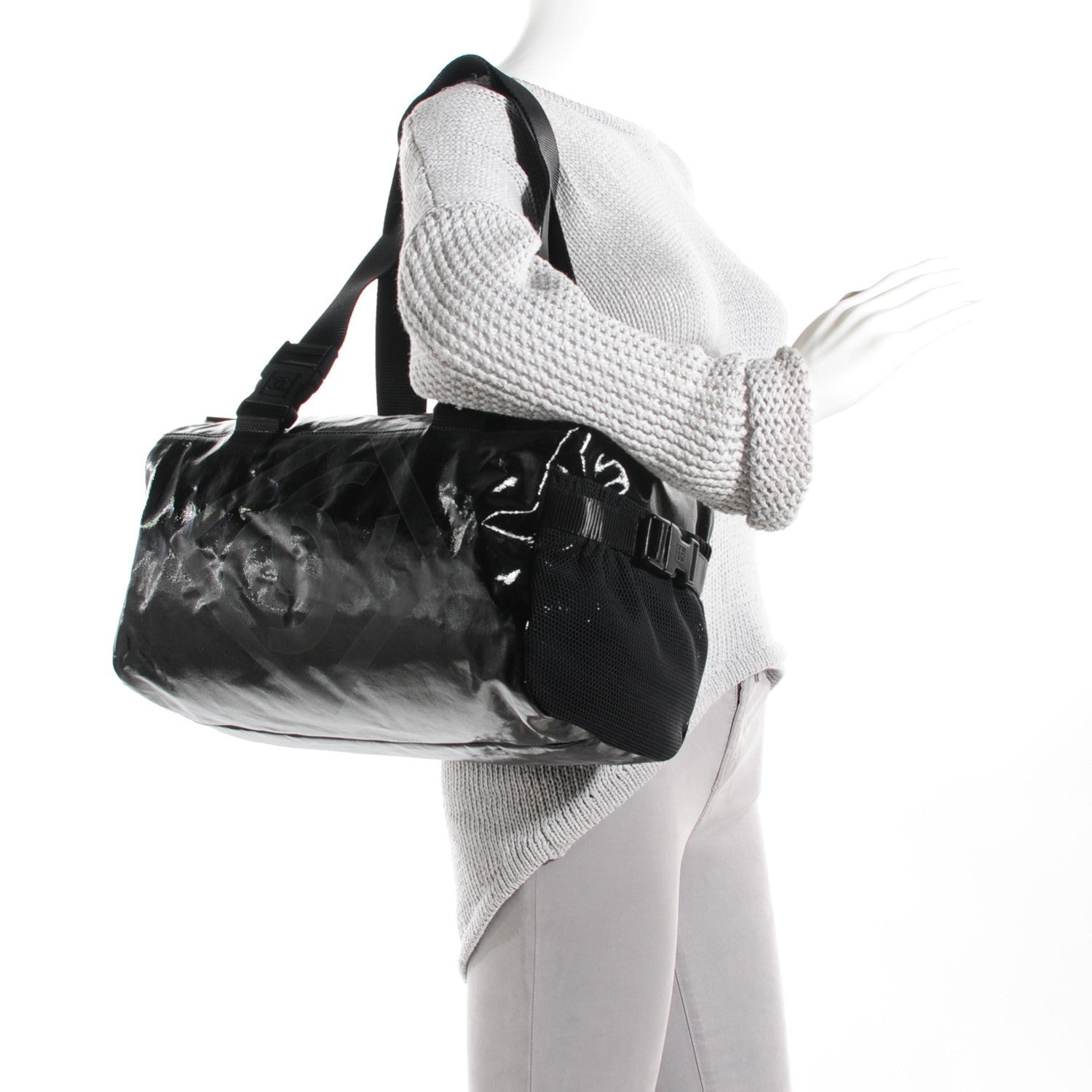 Chanel Coated Canvas Sport Duffel Black 2 of 7