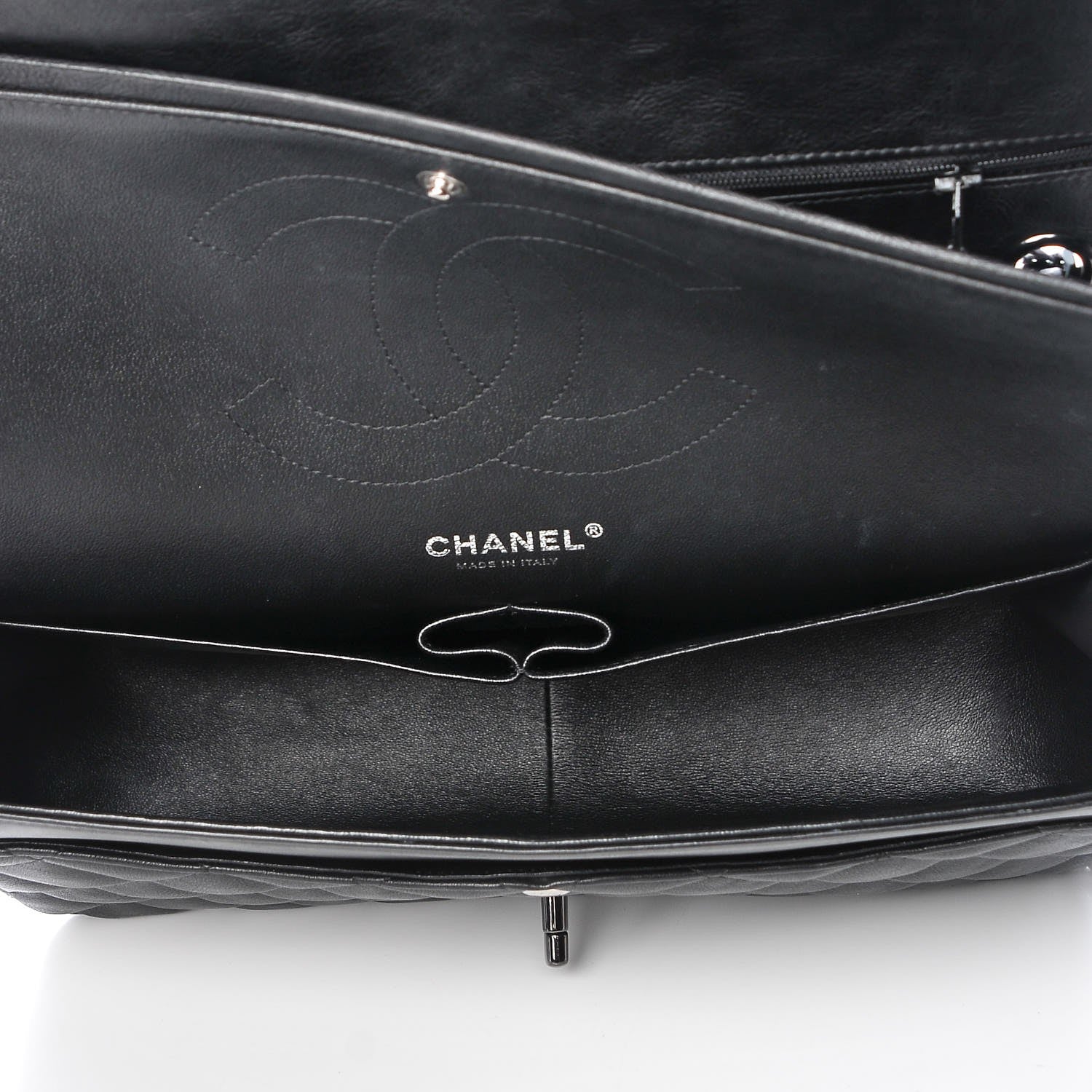 Chanel Crumpled Calfskin Quilted Jumbo Double Flap So Black 5 of 8
