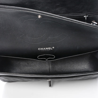 Chanel Crumpled Calfskin Quilted Jumbo Double Flap So Black 5 of 8