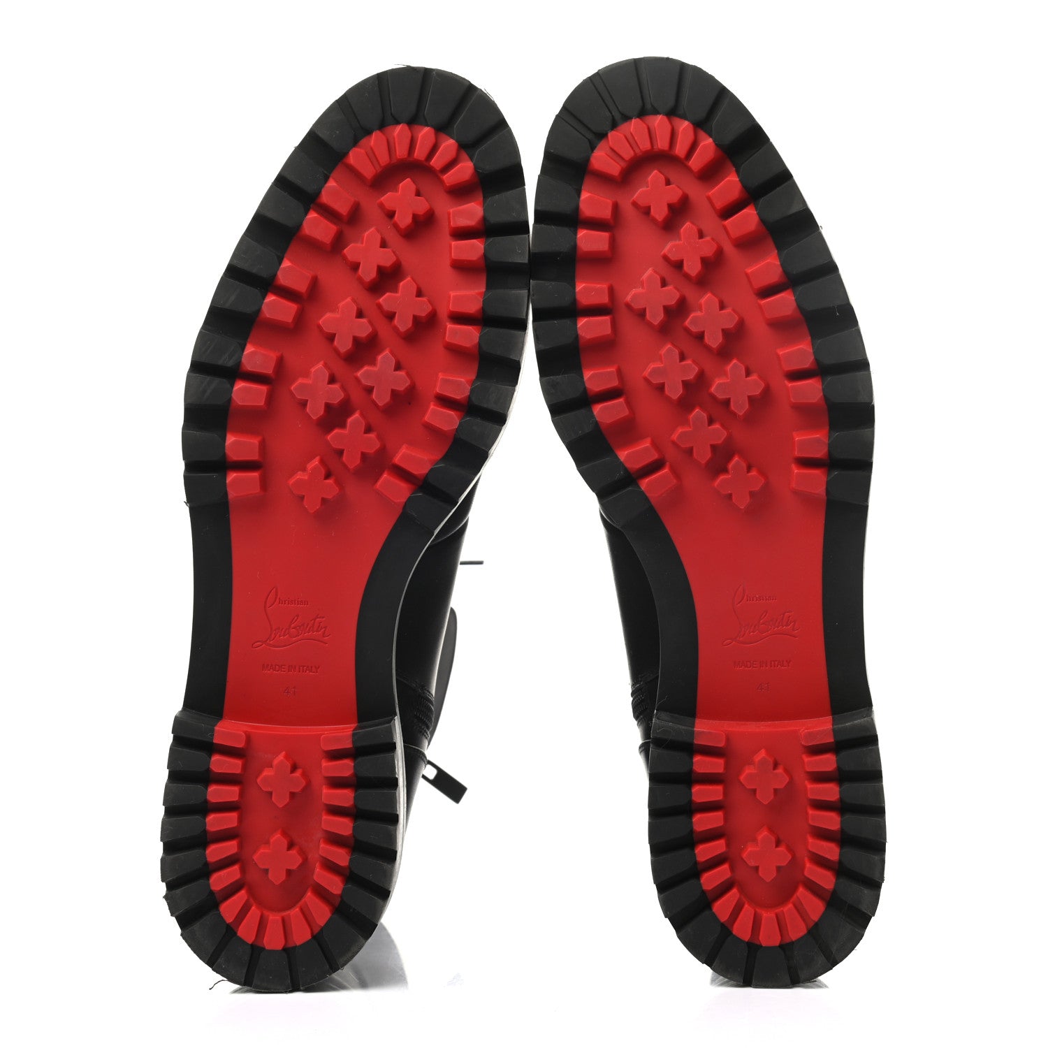 Christian Louboutin Calfskin Spikes TS Croc Flat Boots 41 Black 5 of 6