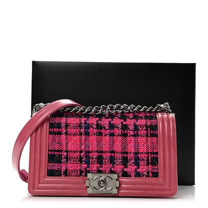 Chanel Patent Tweed Medium Boy Flap Fuchsia 12 of 12
