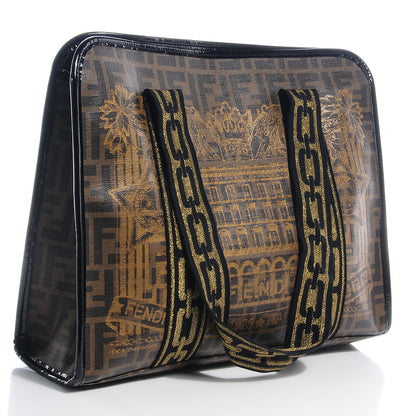 Fendi Zucca Spalmati Graffiti Print Tote Tobacco Gold 3 of 10