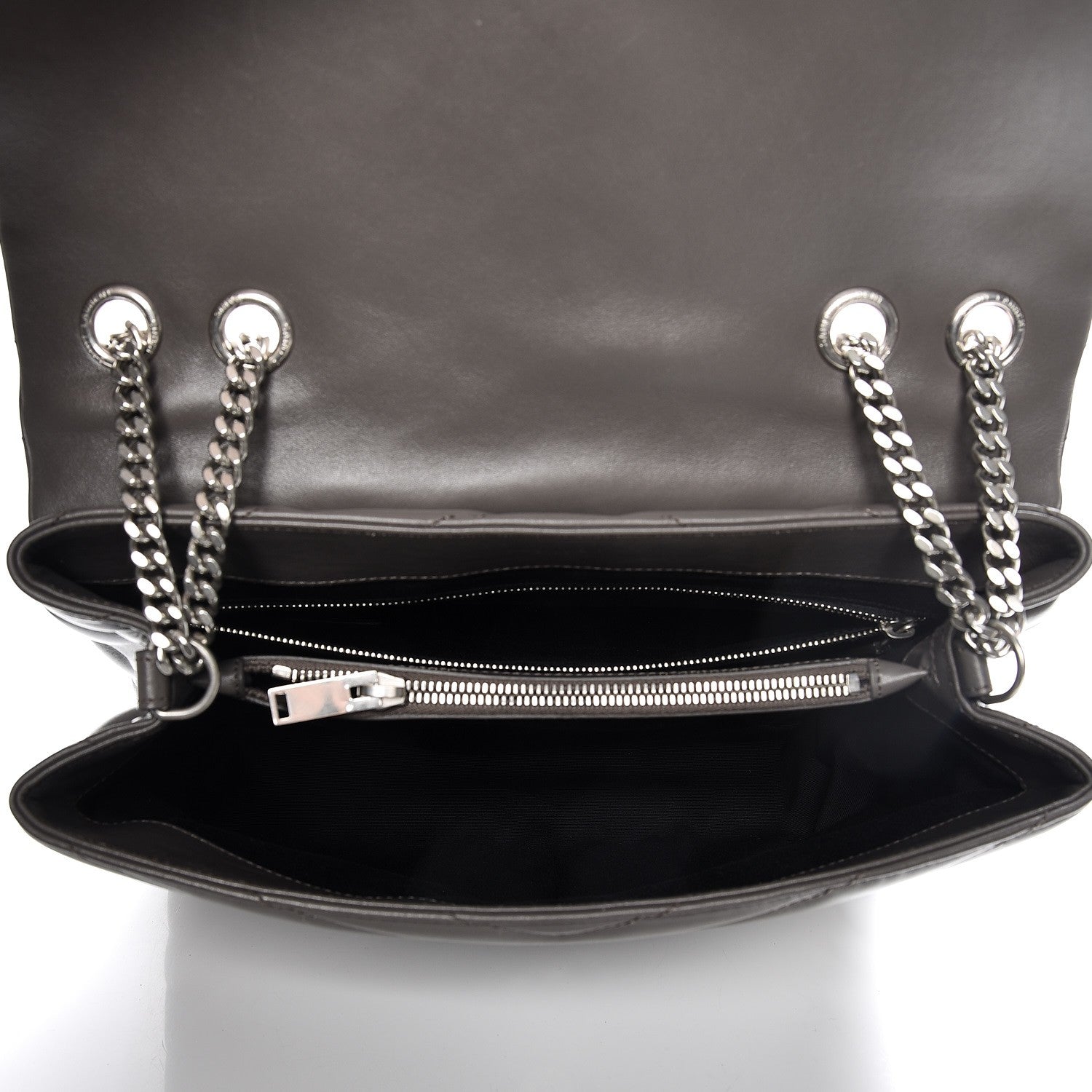 Saint Laurent Calfskin Y Quilted Monogram Medium Loulou Chain Satchel Earth 5 of 6