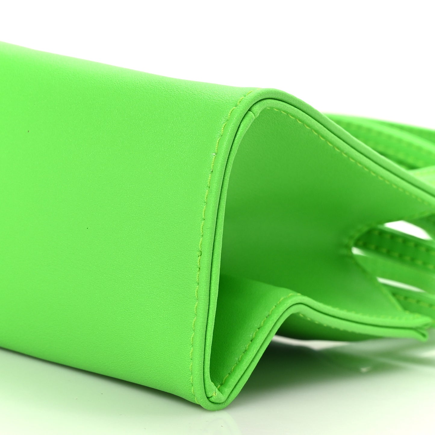 Vegan Leather Small Shopping Bag Highlighter Green