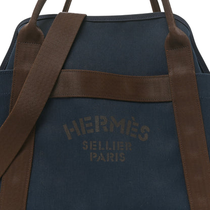 Hermes Canvas The Grooming Bag Bleu Navy Feu 7 of 10