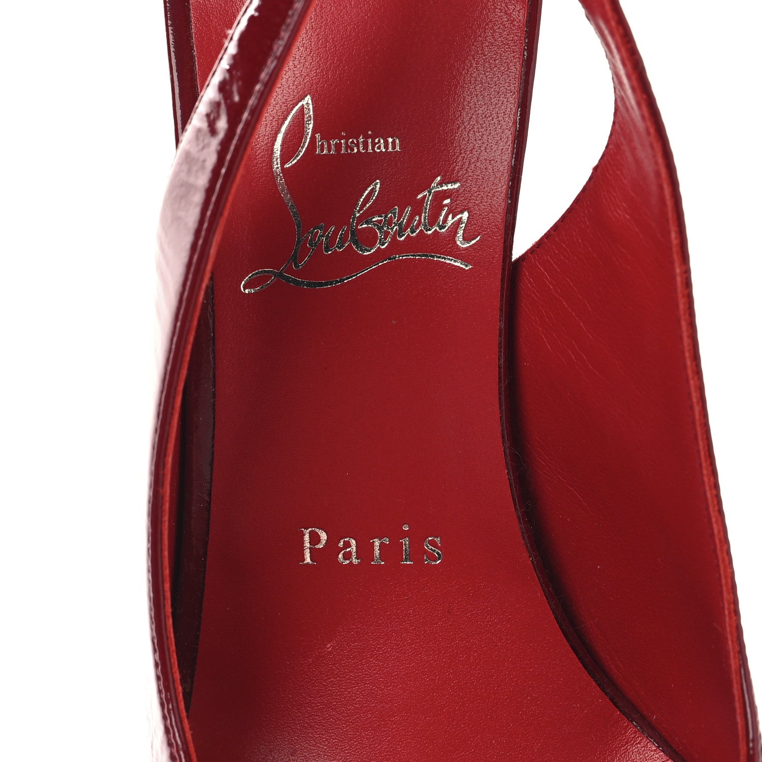 Christian Louboutin Patent Calfskin Condora Sling 100 Pumps 38.5 Red 8 of 9