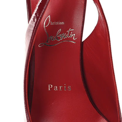 Christian Louboutin Patent Calfskin Condora Sling 100 Pumps 38.5 Red 8 of 9