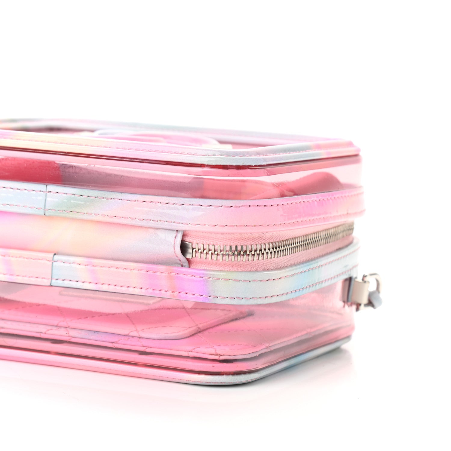 Chanel PVC Patent Calfskin Patent Lambskin Small CC Vanity Case Pink 9 of 9