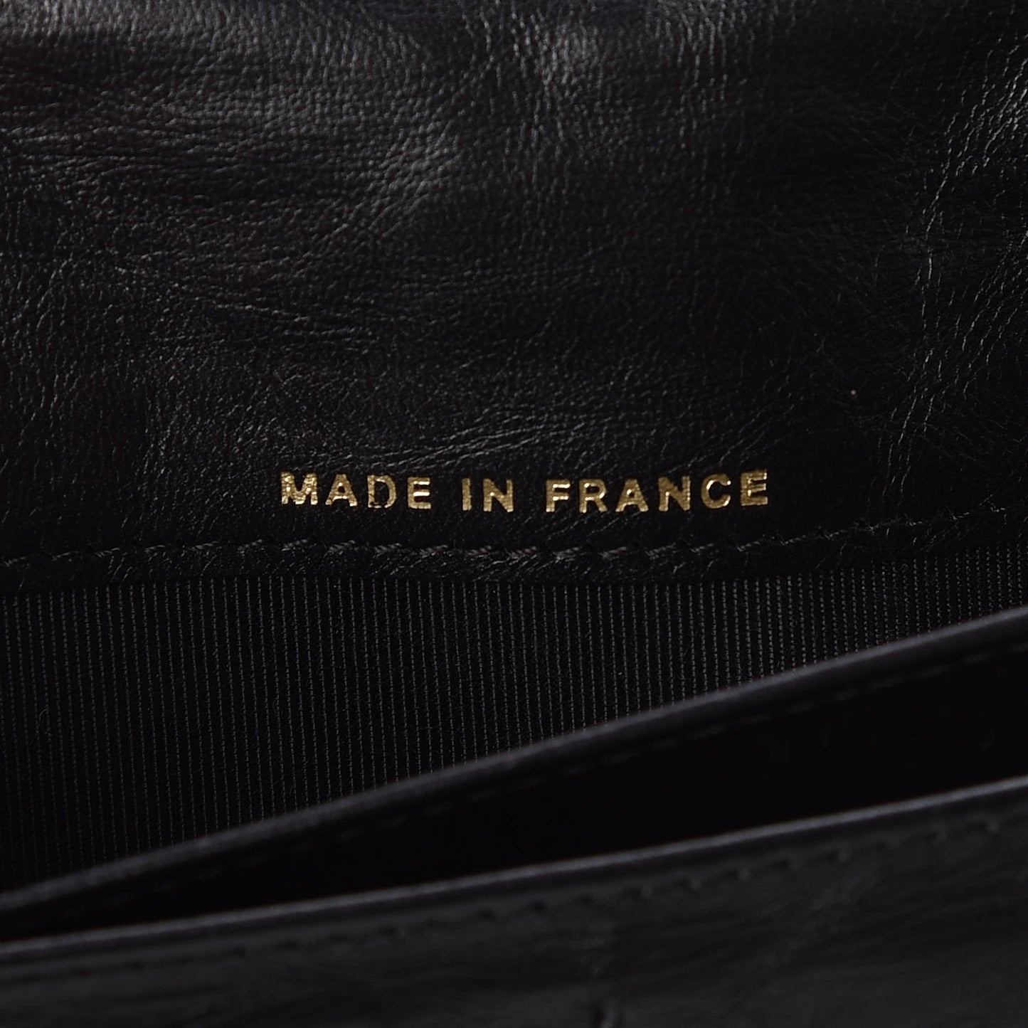Aged Calfskin Quilted Reissue Yen Wallet Black