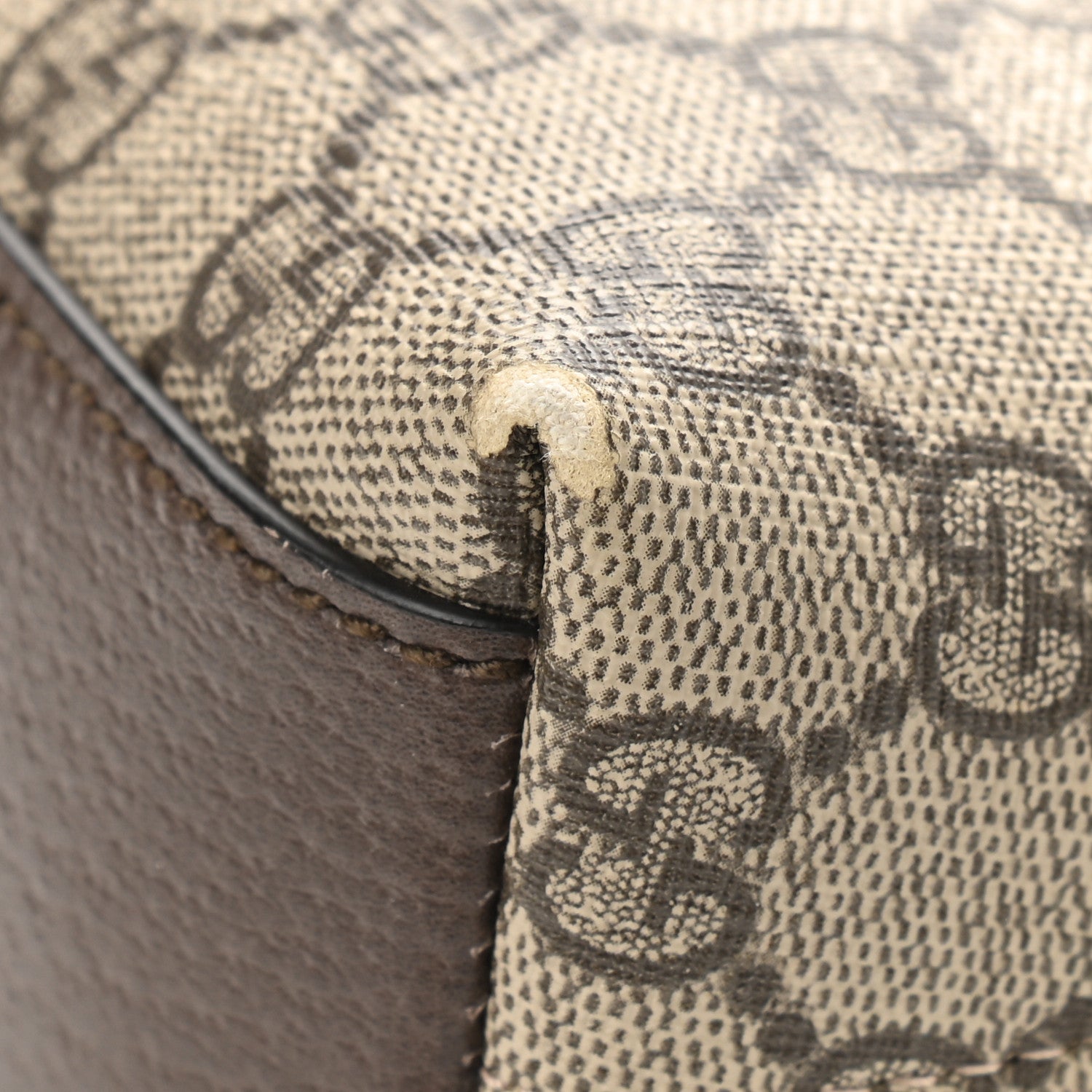 Gucci GG Supreme Monogram Textured Dollar Calfskin Web Small Ophidia Dome Shoulder Bag Beige Ebony New Acero 12 of 13