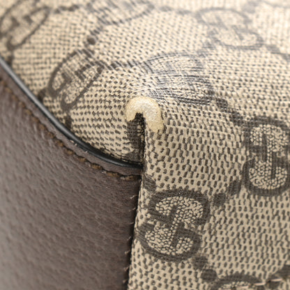 Gucci GG Supreme Monogram Textured Dollar Calfskin Web Small Ophidia Dome Shoulder Bag Beige Ebony New Acero 12 of 13