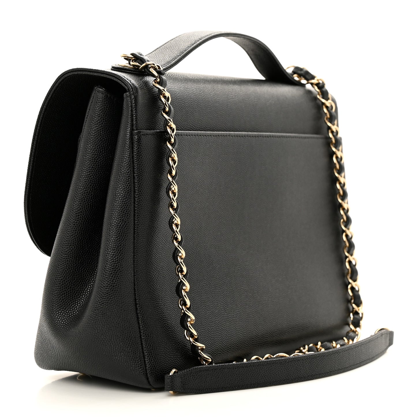 Caviar Quilted Large Business Affinity Flap Black
