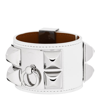 Hermes Epsom Collier de Chien CDC Bracelet T1 White 1 of 4