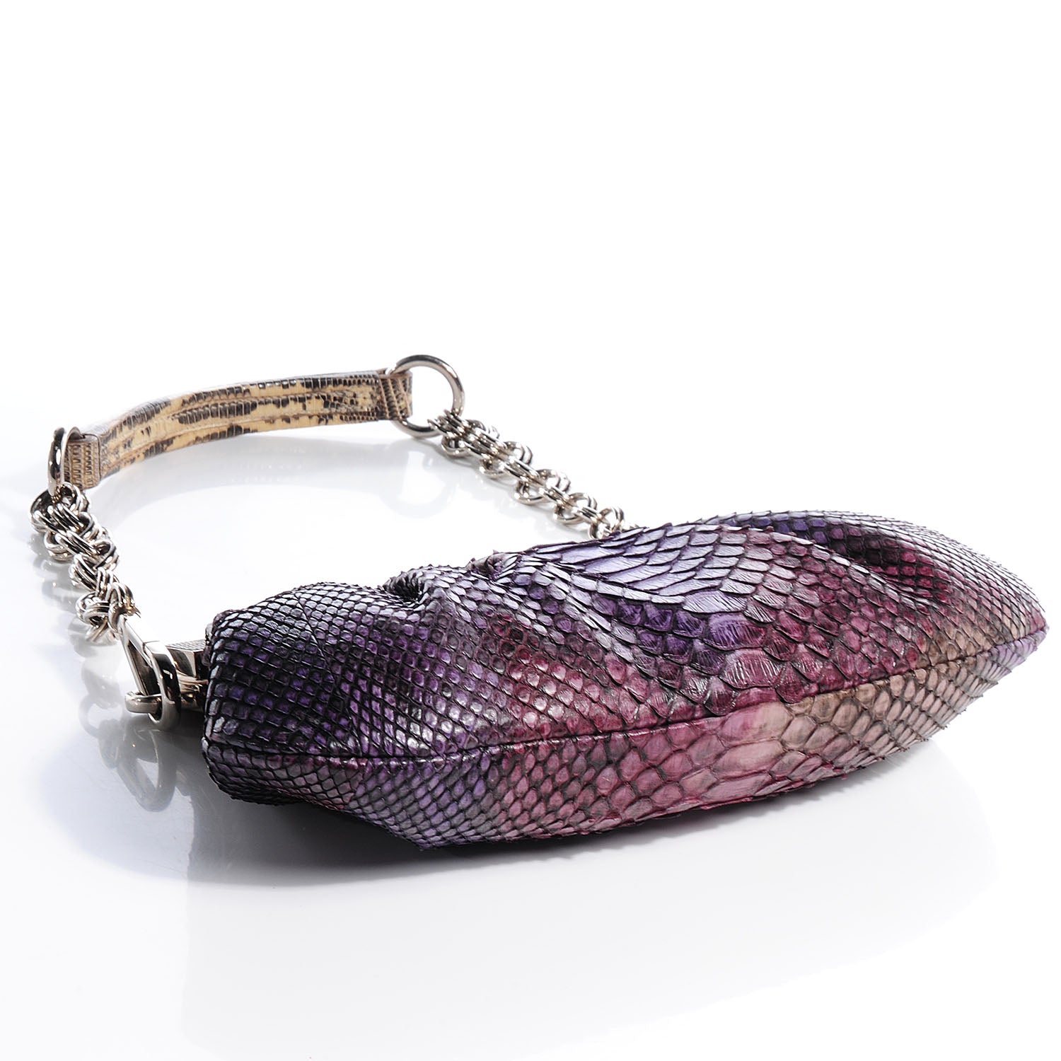 Prada Python Lizard Frame Clutch Bag Purple 4 of 9