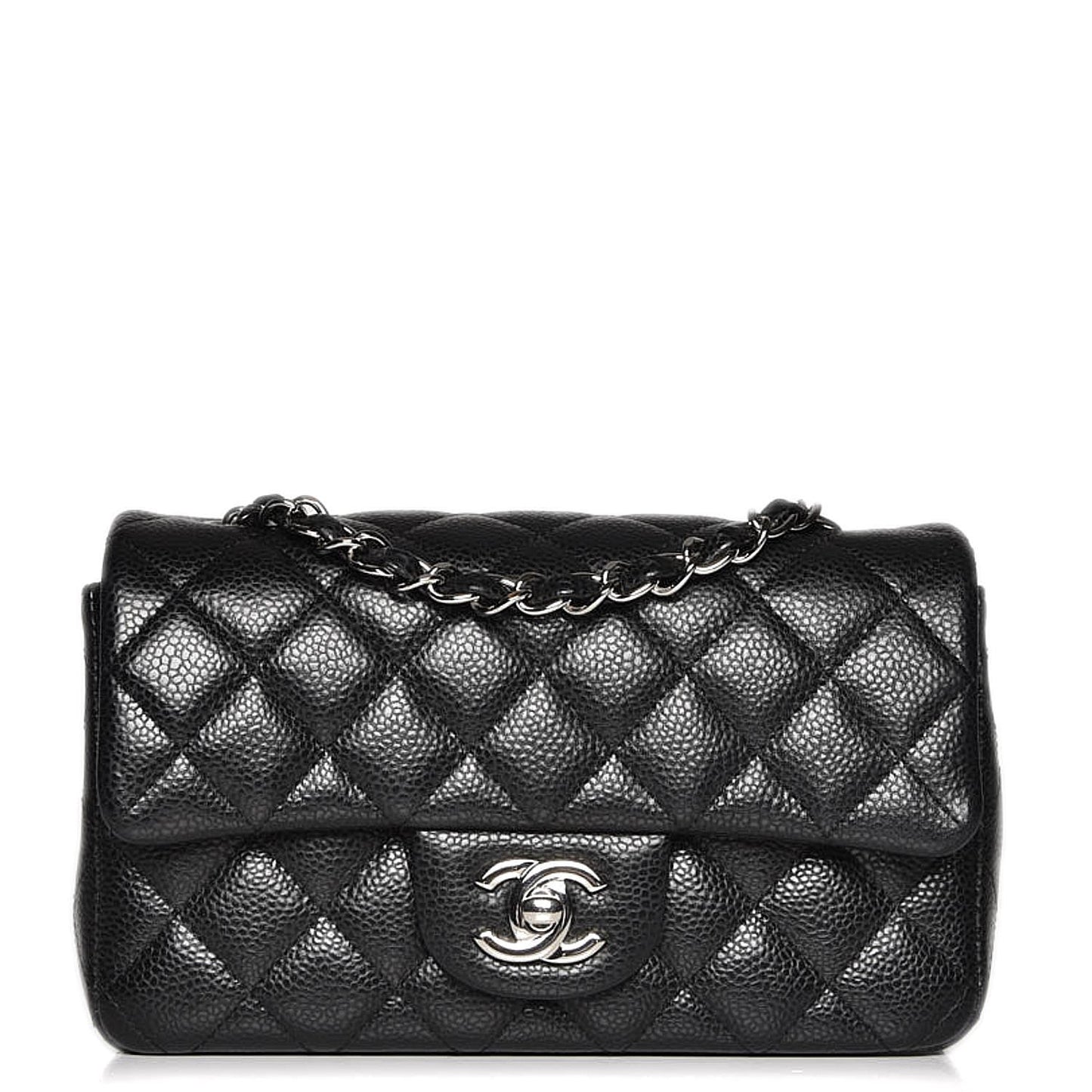 Caviar Quilted Mini Rectangular Flap Black