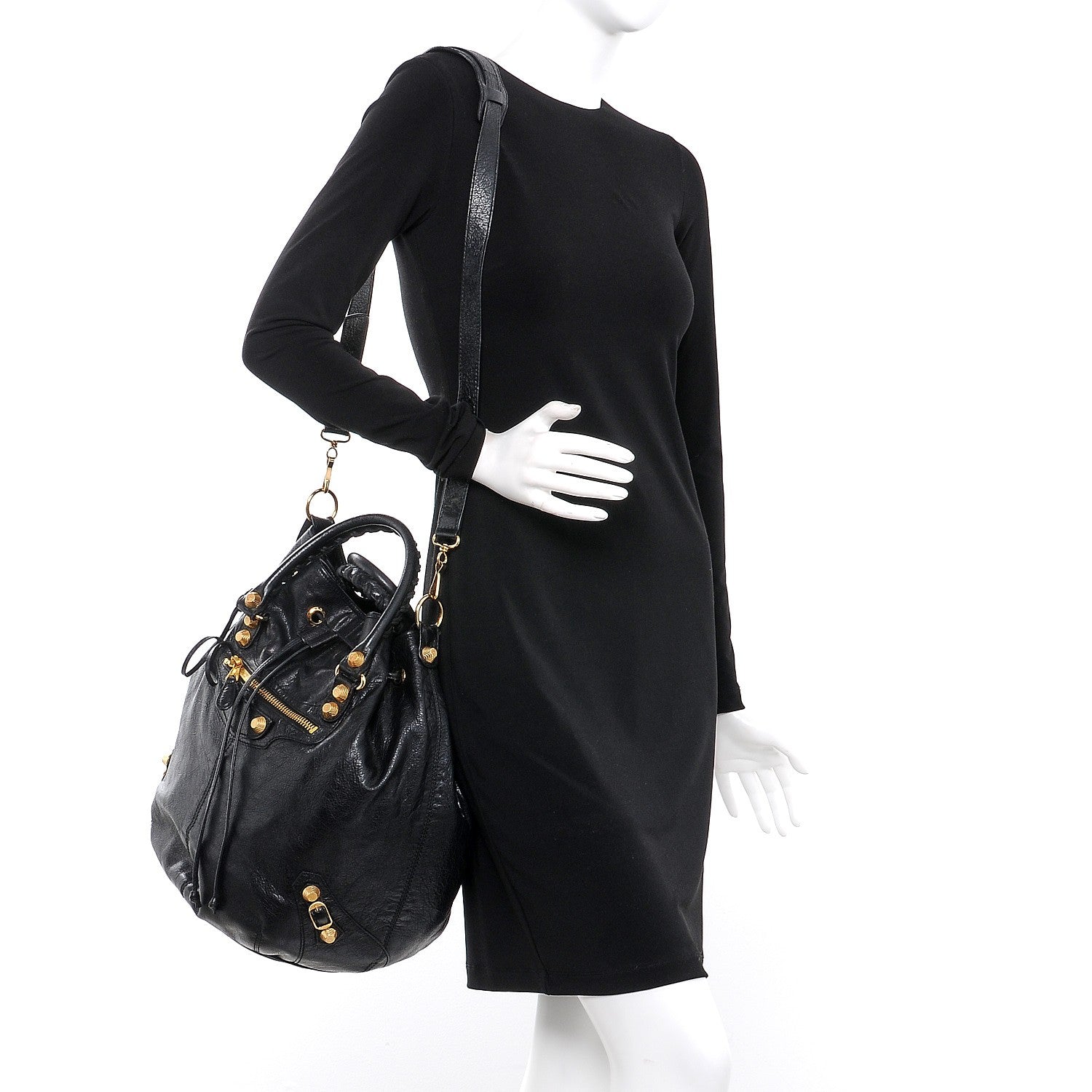 Balenciaga Agneau Giant 12 Gold Hardware Pompon Black 2 of 8