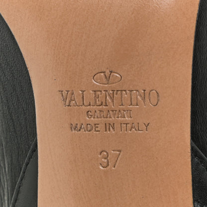 Valentino Garavani Pebbled Calfskin Rockstud Double Buckle 100mm Ankle Boots 37 Black 10 of 12