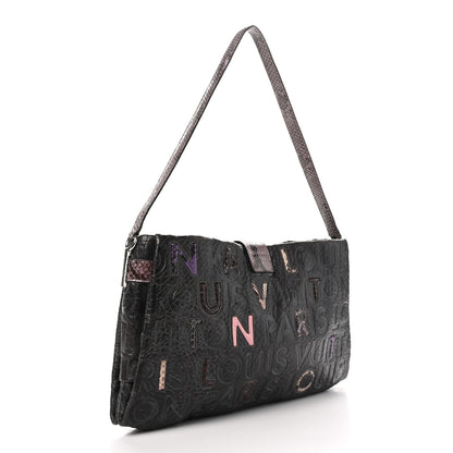 Louis Vuitton Snakeskin Lambskin Monogram Collage Lutece Grey 3 of 11
