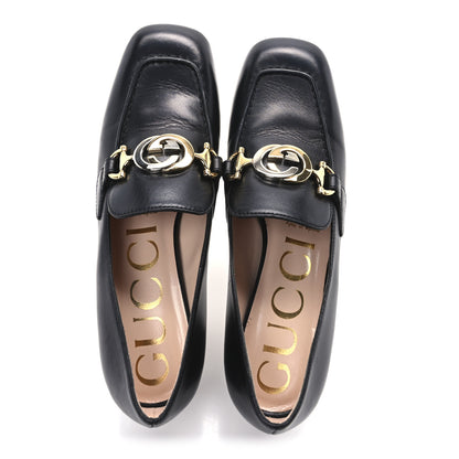 Gucci Malaga Kid Zumi Mid Heel Loafers 37 Black 2 of 9