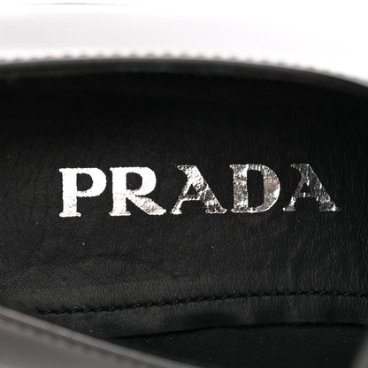 Prada Spazzolato Metal Triangle Logo 50mm Loafers 37 Black 6 of 10