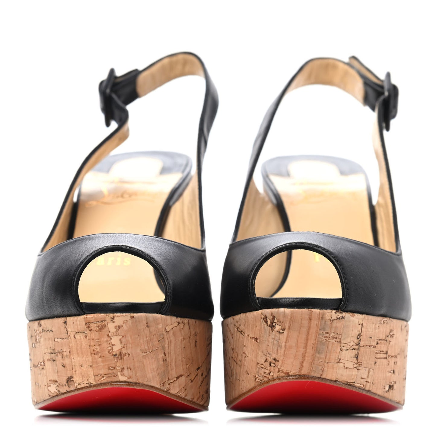 Calfskin Cork Dona Anna 120 Wedges 36 Black Natural