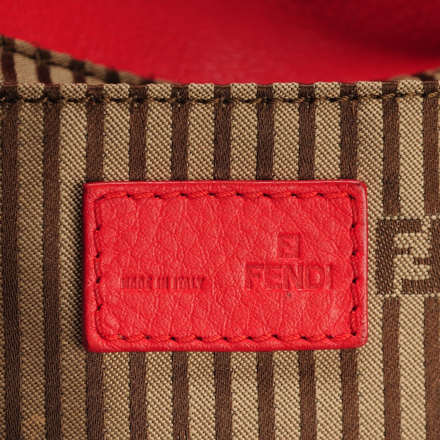 Fendi Vitello Flamingo Fendista Pouchette Crossbody Red 6 of 7