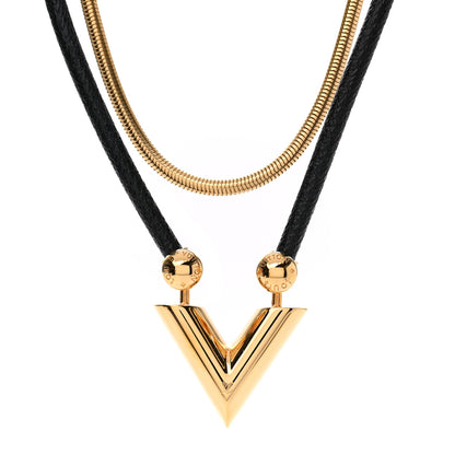Louis Vuitton Essential V Necklace Gold 1 of 9