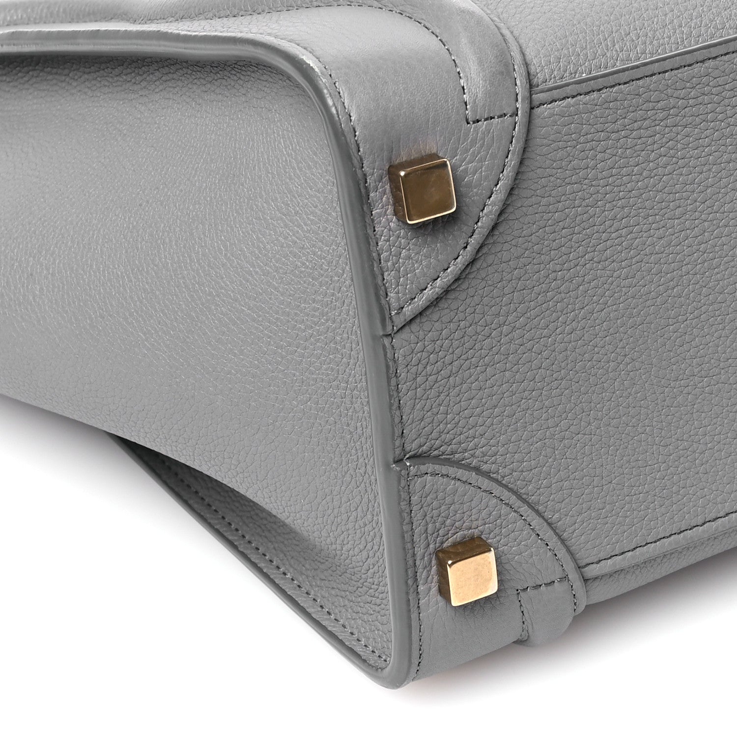 Celine Drummed Calfskin Micro Luggage Kohl 9 of 12