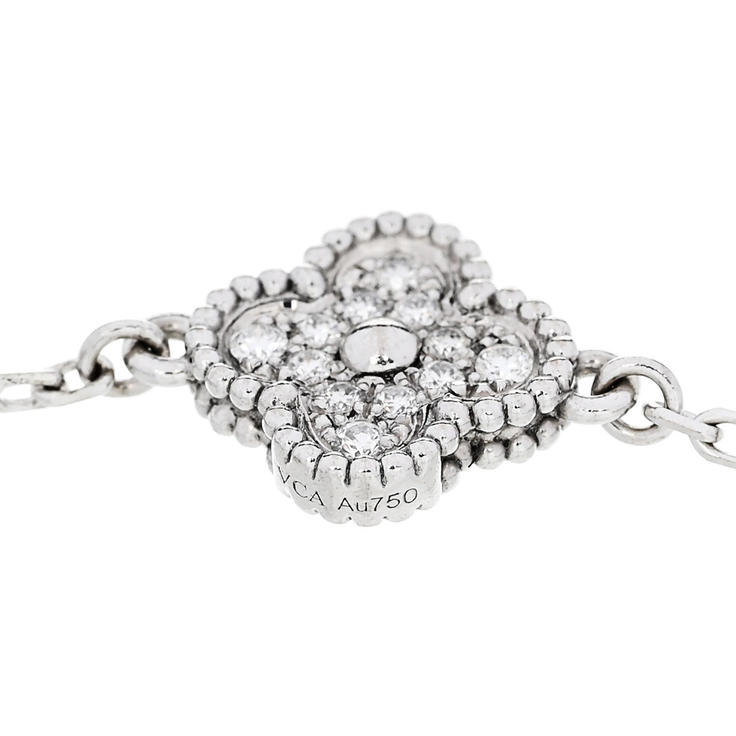 18K White Gold Diamond 6 Motifs Sweet Alhambra Bracelet