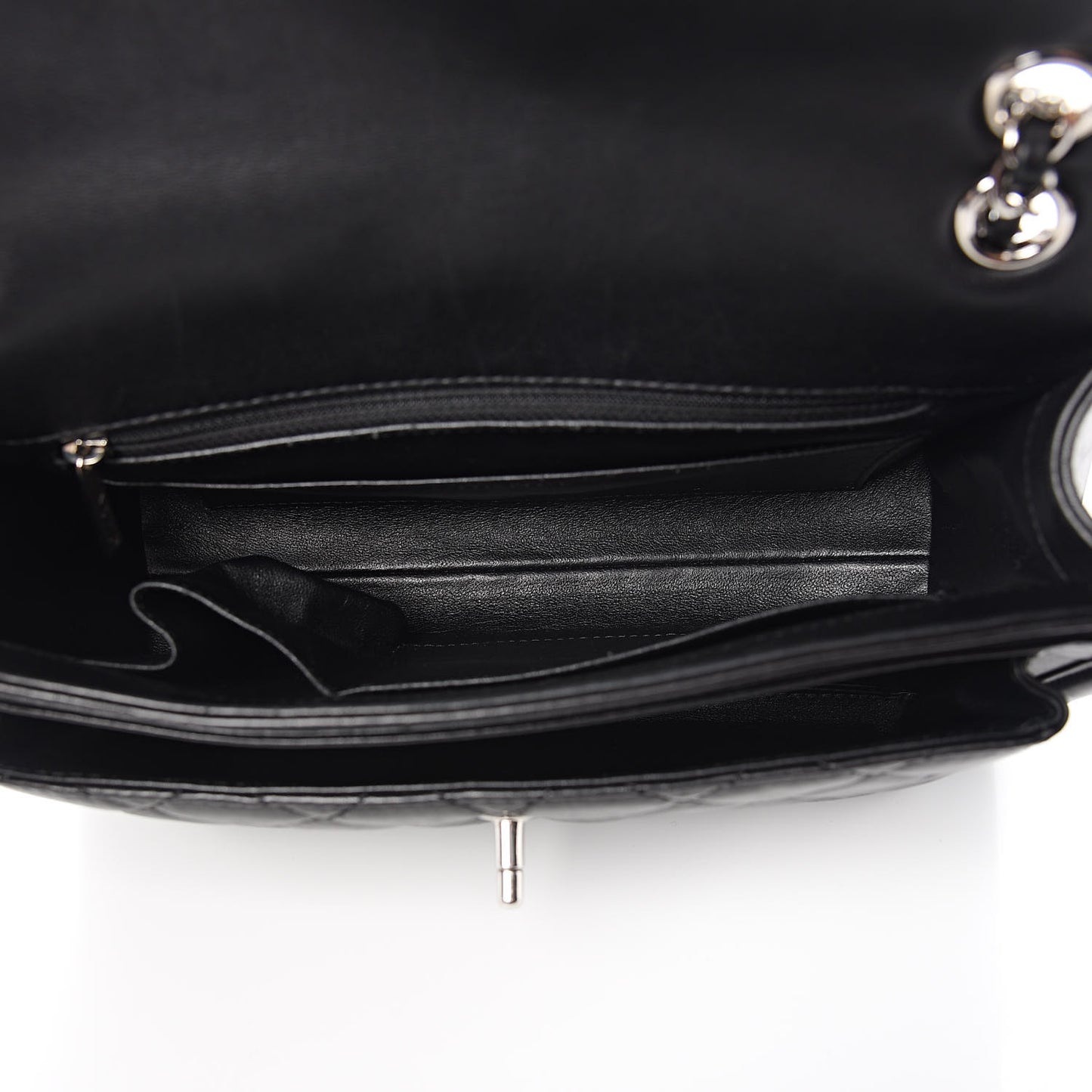 Lambskin Quilted Large Geometric Flap Black