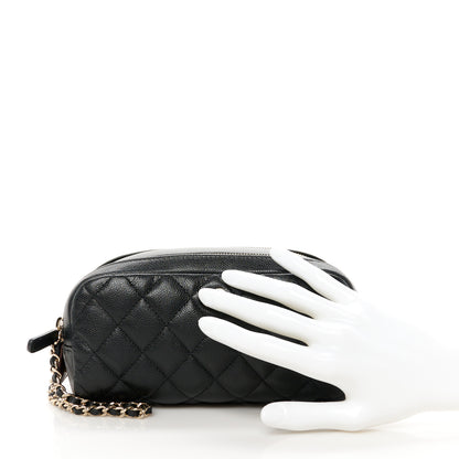 Chanel Caviar Quilted Toiletry Case With Chain Black 2 of 11