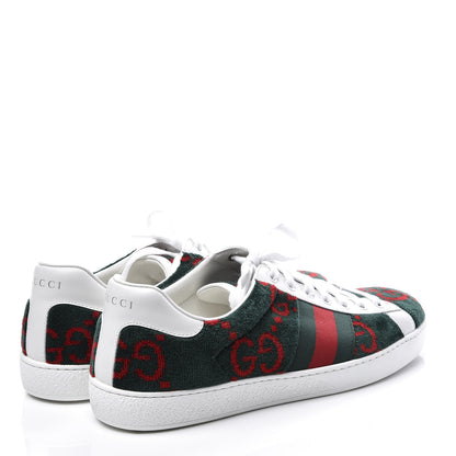 Gucci Covered Wool Big GG Monogram Mens Sneakers 8 Green Red 4 of 11