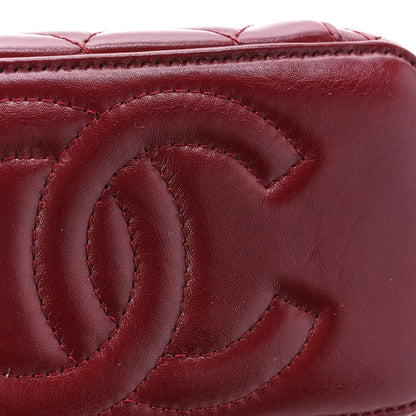 Chanel Lambskin Quilted Small Pillow Crush Vanity Case With Chain Dark Red 12 of 15