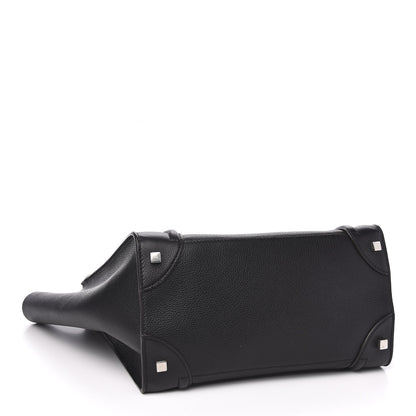 Celine Drummed Calfskin Mini Luggage Black 4 of 10