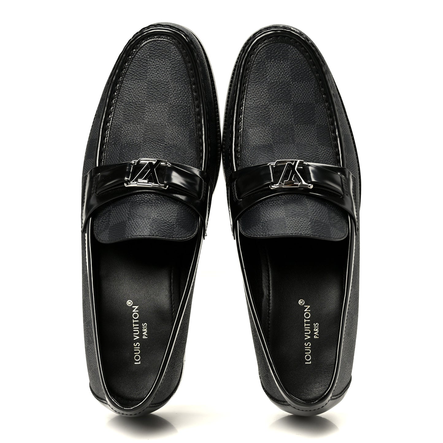 Damier Graphite Calfskin Mens Major Loafers 8.5