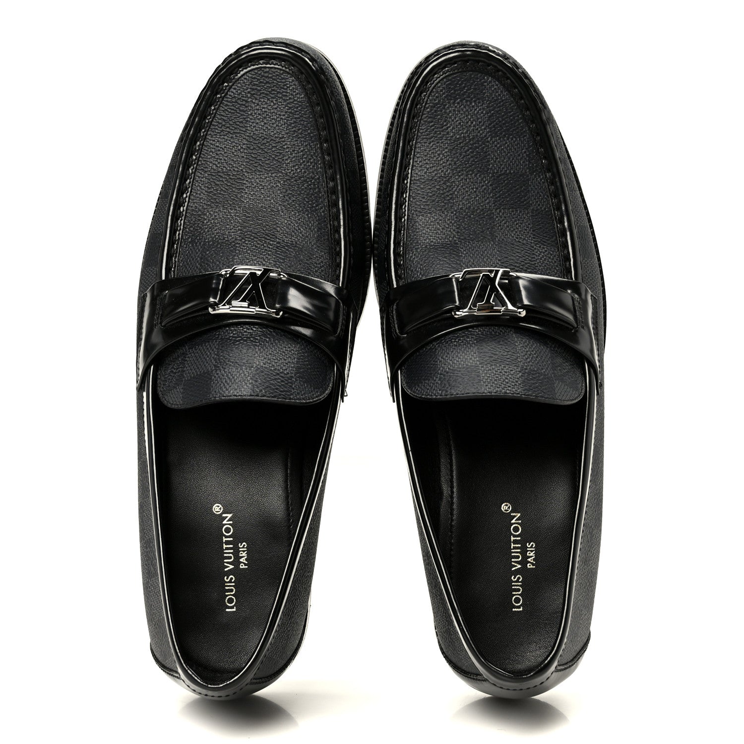 Louis Vuitton Damier Graphite Calfskin Mens Major Loafers 8.5 2 of 9