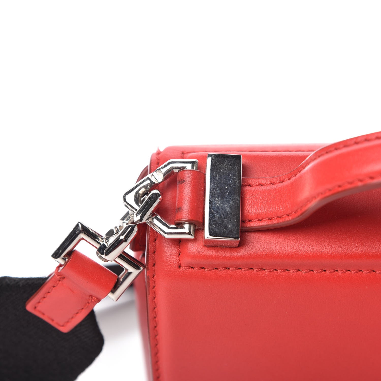 Givenchy Calfskin Mini Pandora Box Logo Strap Crossbody Bag Medium Red 11 of 12
