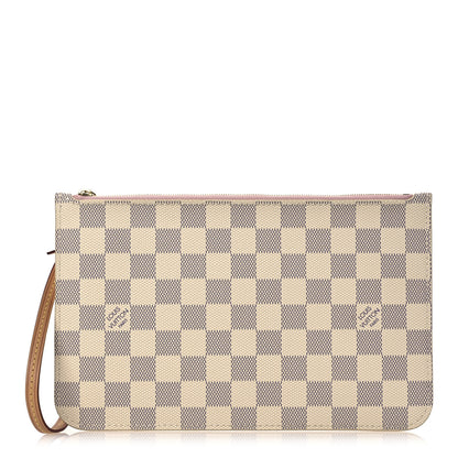 Louis Vuitton Damier Azur Neverfull MM GM Pochette Rose Ballerine 1 of 6