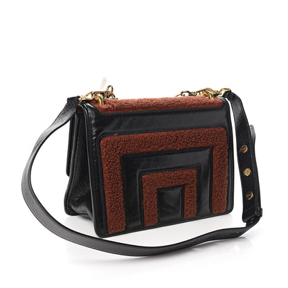 Fendi Agnello Old Shine Shearling F is Fendi Embossed Kan U Shoulder Bag Black Foresta 2 of 8