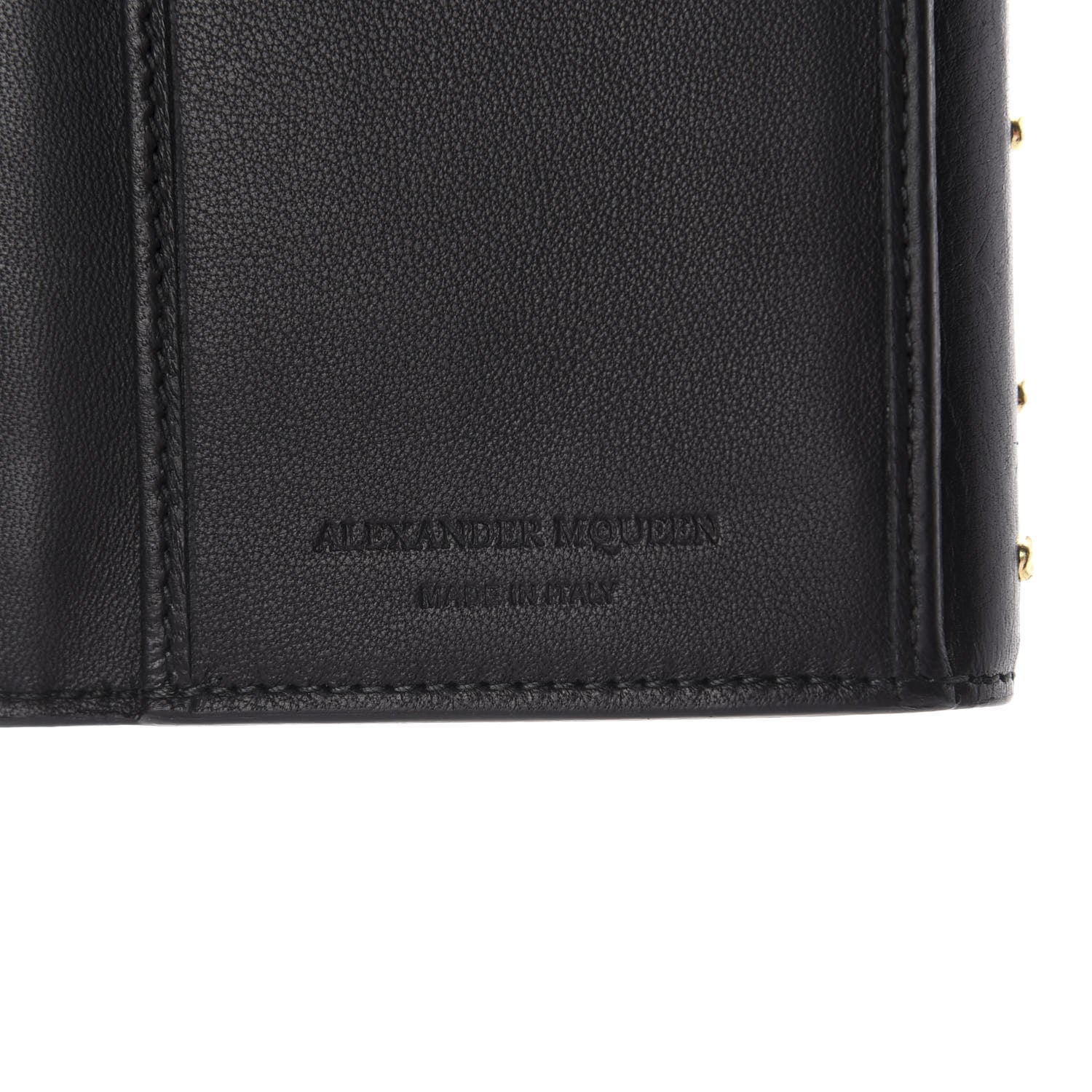 Alexander McQueen Calfskin Studded Skull Continental Wallet Black 6 of 6