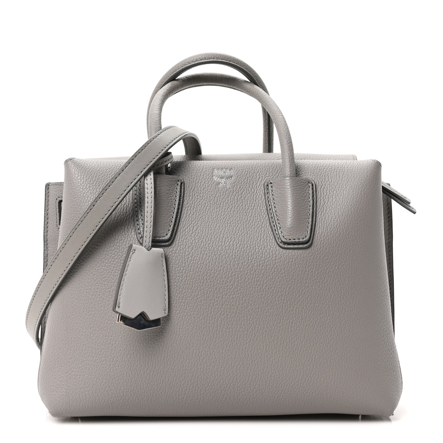 Grained Calfskin Small Milla Tote Arch Grey