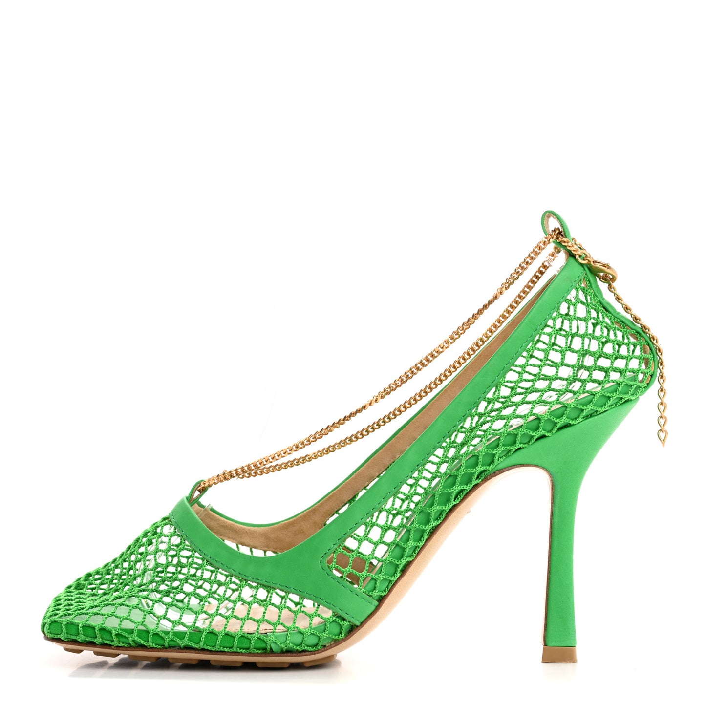 Mesh Nappa Stretch Ankle Tie 90mm Sandals 39 Grass