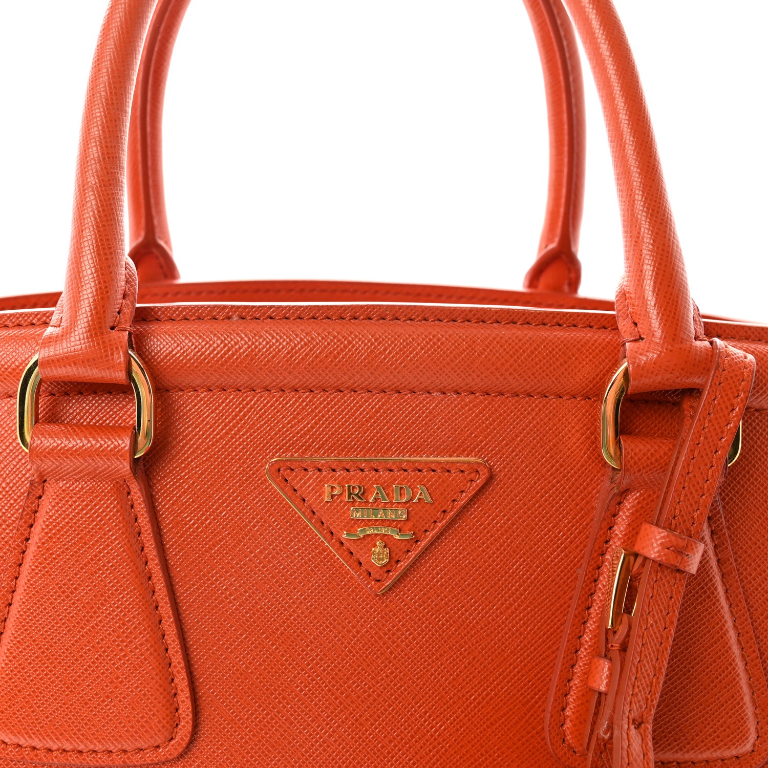 Prada Saffiano Lux Parabole Tote Papaya 7 of 9