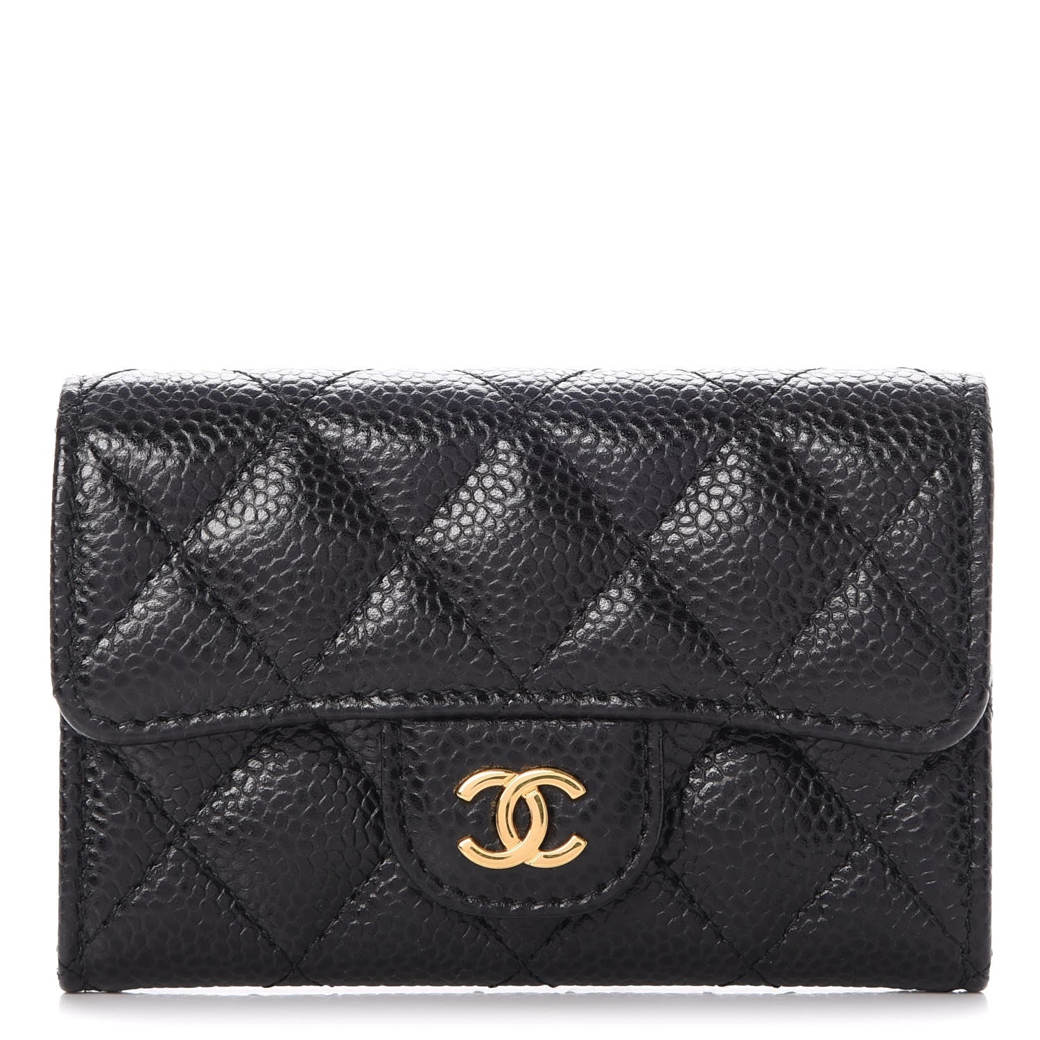 Chanel Caviar Quilted Flap Card Holder Black 1 of 9