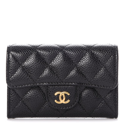 Chanel Caviar Quilted Flap Card Holder Black 1 of 9