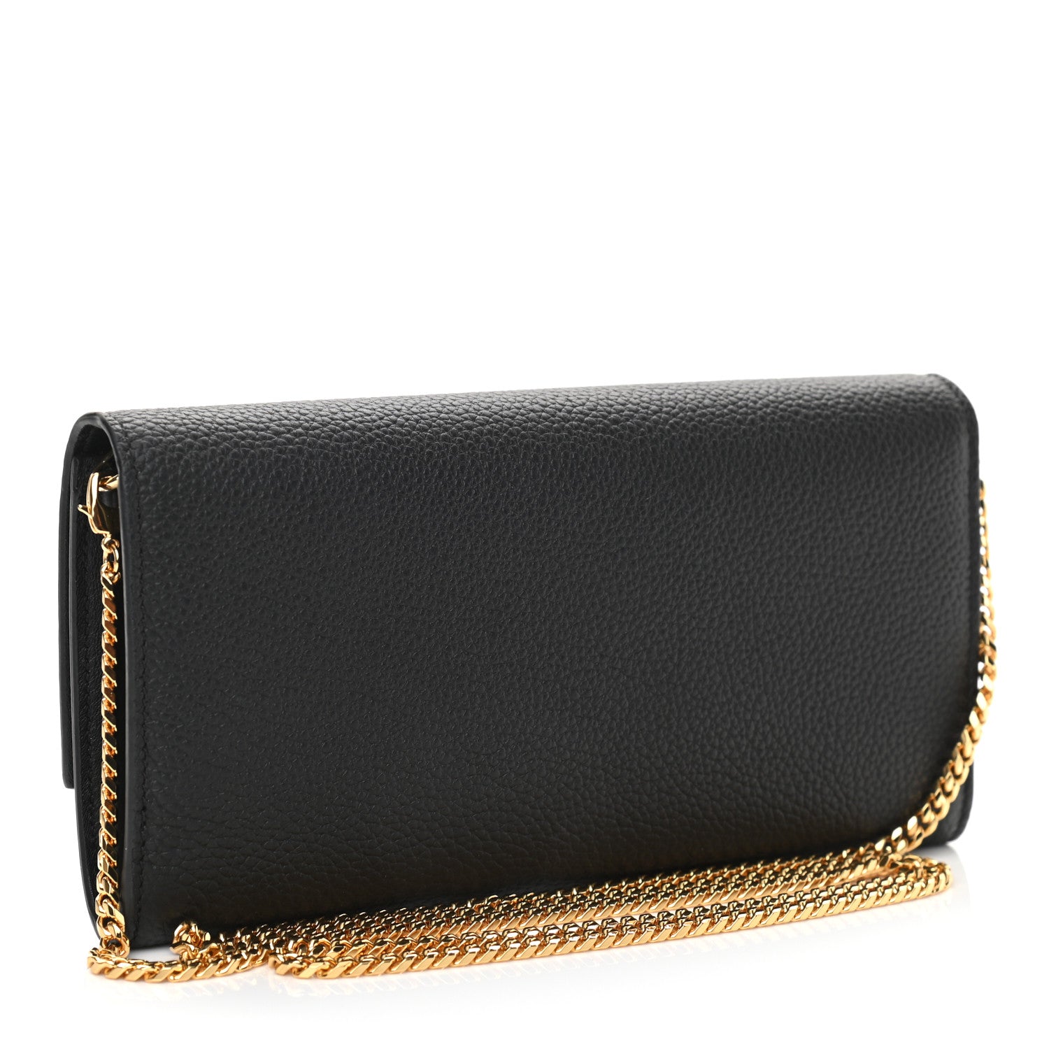 Alexander McQueen Pebbled Calfskin Skull Wallet on Chain Black 3 of 11
