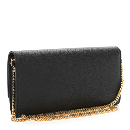 Alexander McQueen Pebbled Calfskin Skull Wallet on Chain Black 3 of 11